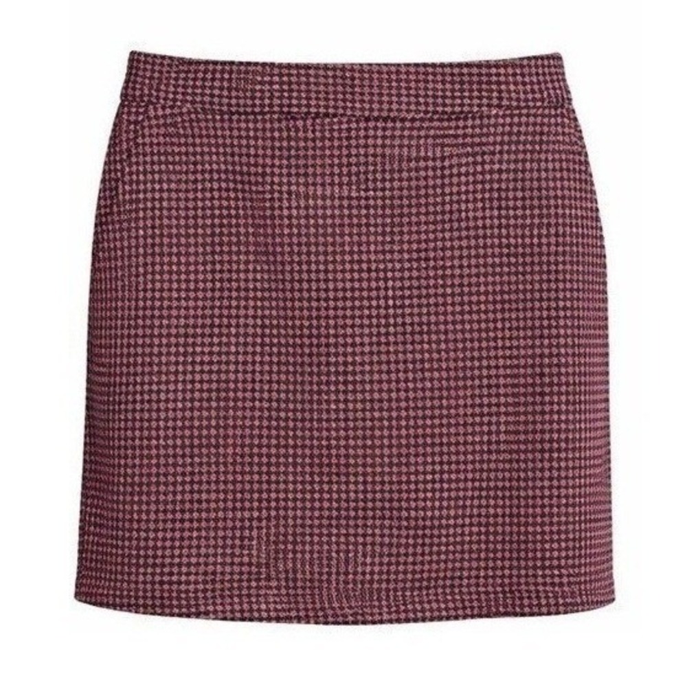 Pink Black Houndstooth Mini Skirt Pockets size Large‎ Forever 21 - Picture 2 of 10